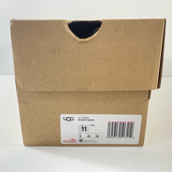 UGG Fluff Slide II Sheepskin Pink Crystal Slide Slipper - Picture 8 of 8